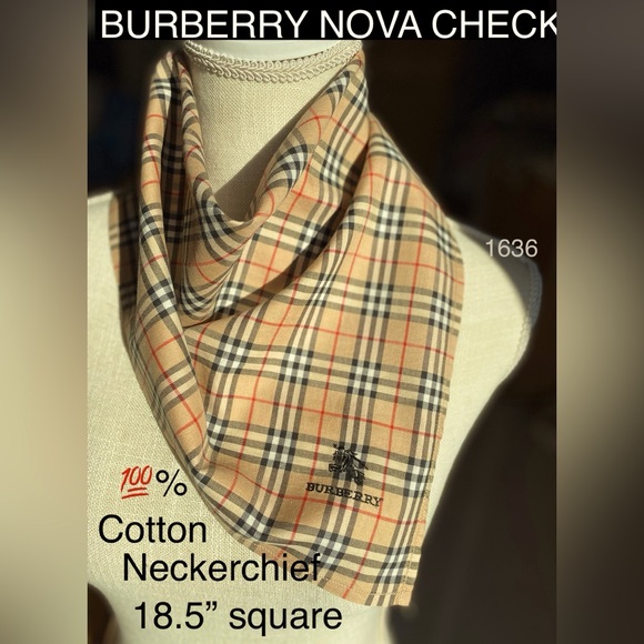 Burberry Other - BURBERRY LOGO NOVA CHECK Full size Handkerchief/100% Cotton/Square🔥FLAWLESS🔥OS